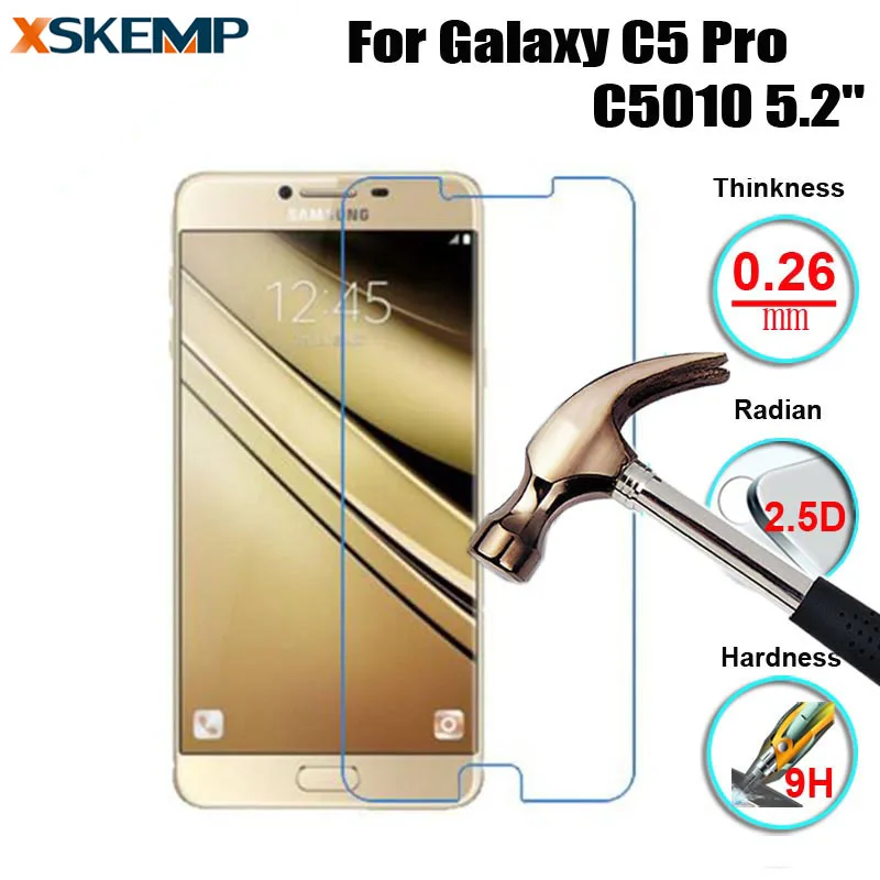 Для Samsung Galaxy C5 Pro c5010 5." без отпечатков пальцев закаленное Стекло Экран протектор Взрывозащищенный HD закаленное защитное Плёнки