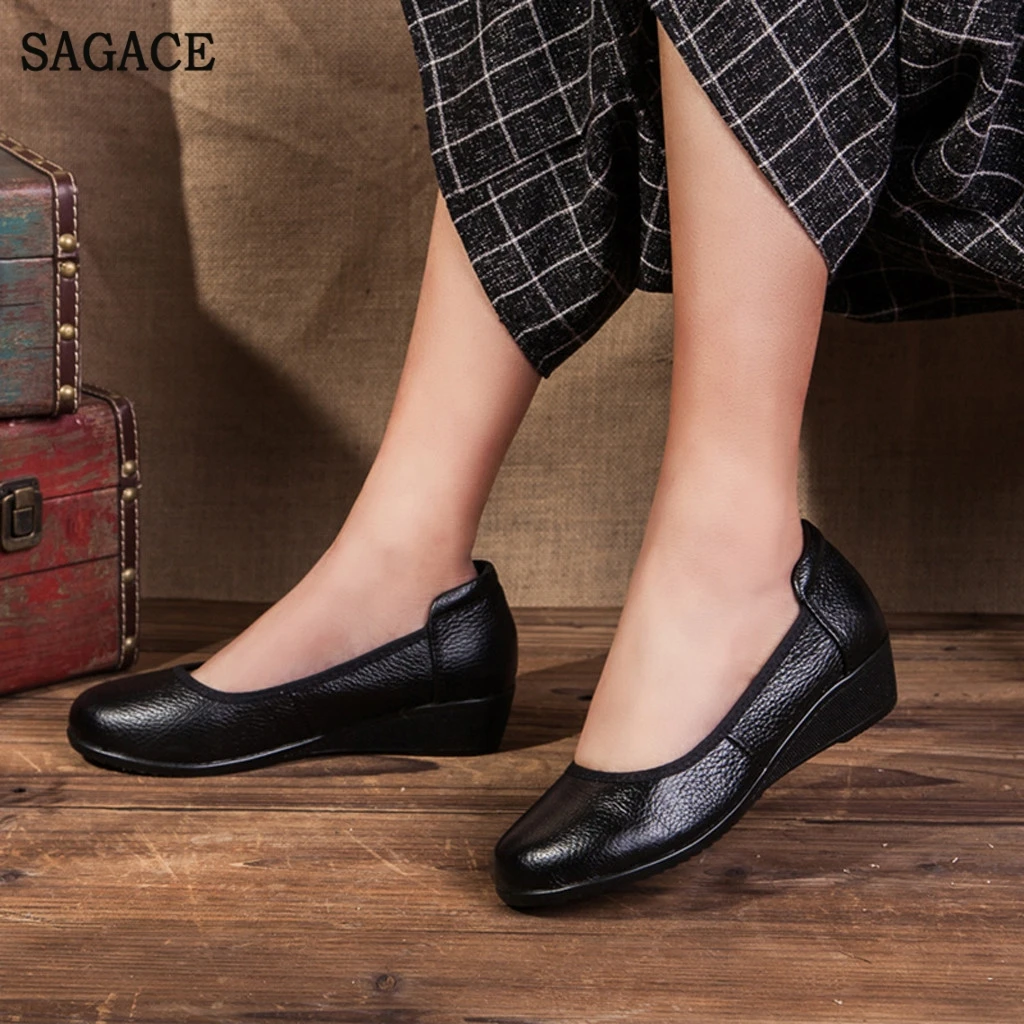 SAGACE/женские туфли в римском стиле ретро Повседневные лоферы полоску с мягким