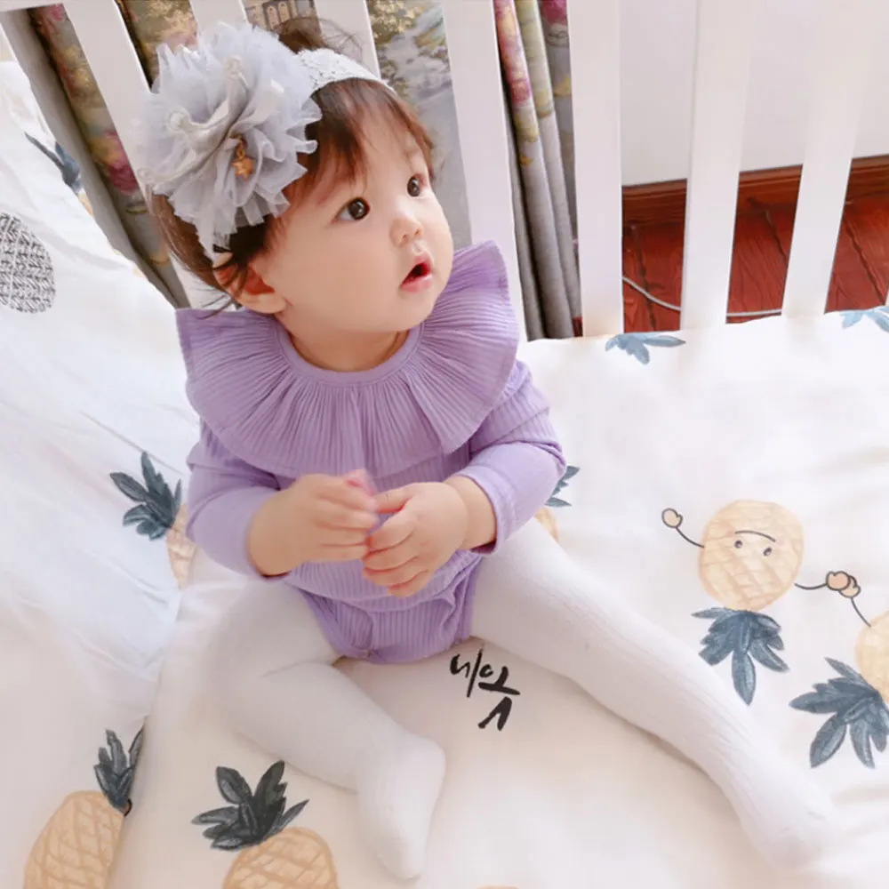 Детский комбинезон с оборками пижама длинными рукавами для новорожденных