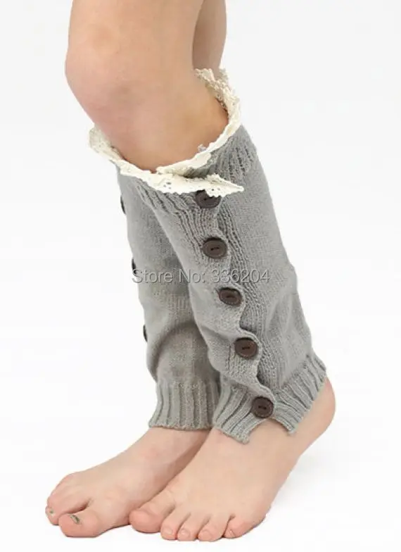 Аксессуары для девочек Вязаные кружевные гетры с отделкой чулки Топпер ботинок