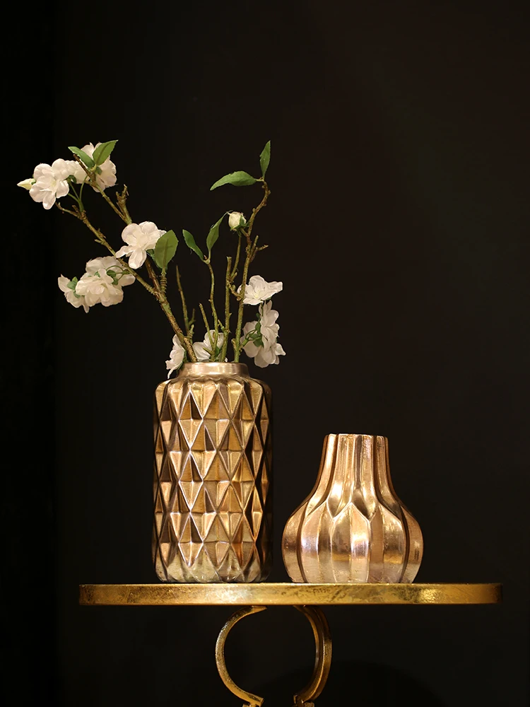 Керамическое Покрытие ретро геометрический узор с вазой Золотая ваза украшения