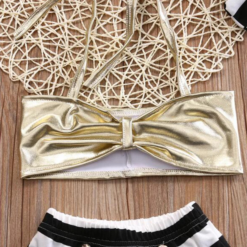 2018 летние пляжные для малышей Детская одежда девочек бикини ванный комплект