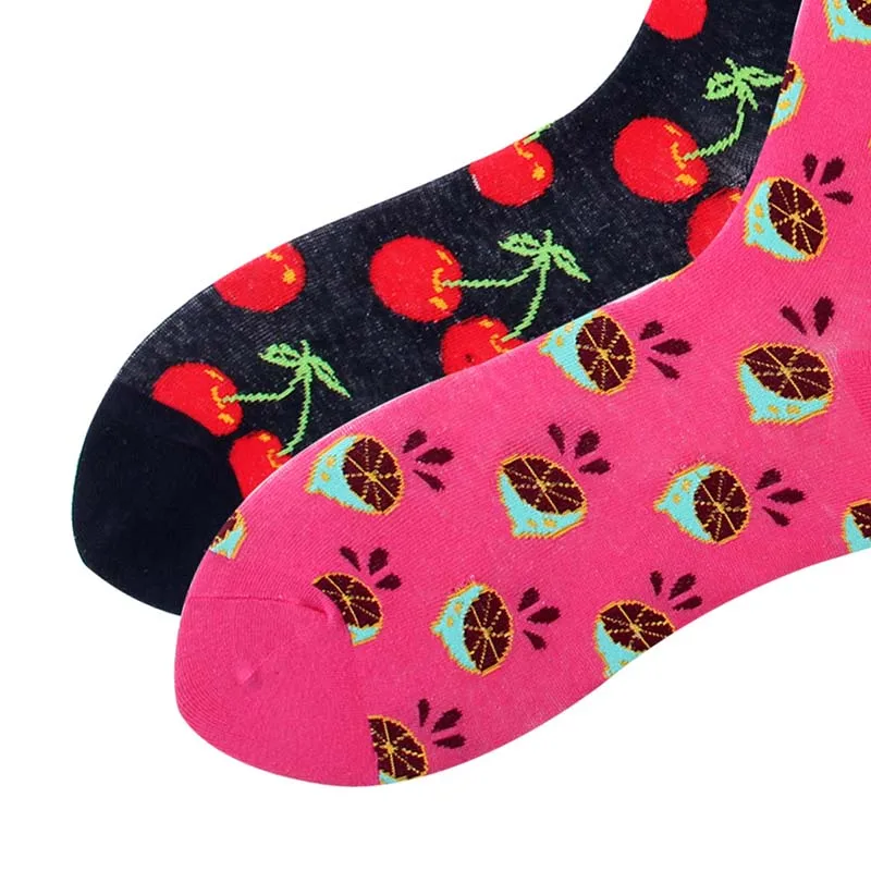 

Hip Hop Streets Trend Personality Cartoon Fruit Casual Men Socks Funny Breathable Skateboard Antiskid Socks For Men's Gifts