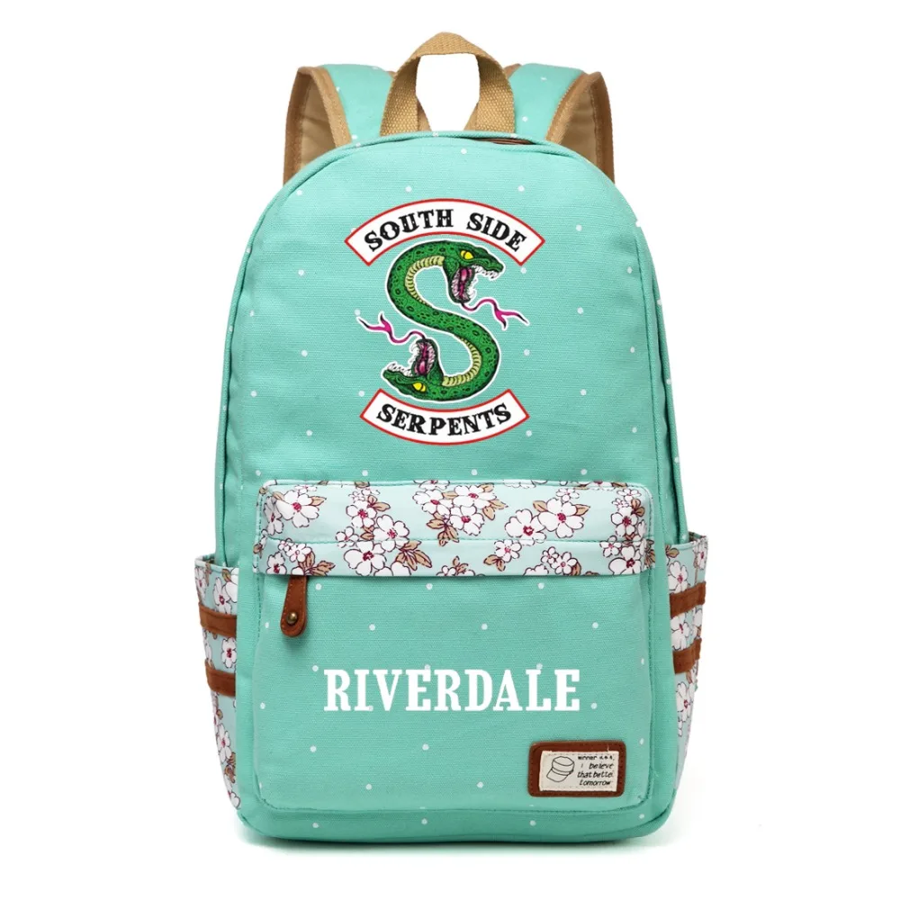 WISHOT Riverdale брезентовый Рюкзак для девочек женская школьная сумка в горошек