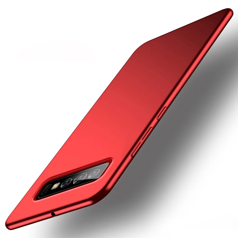 Красный Ультра-тонкий Противоскользящий Жесткий Чехол для samsung M20 M10 S10E S10 S8 S9 плюс S7 S6 Edge Note 9 8 J4 J6 A6 A7 A8 A9 резиновый матовый чехол - Цвет: Красный