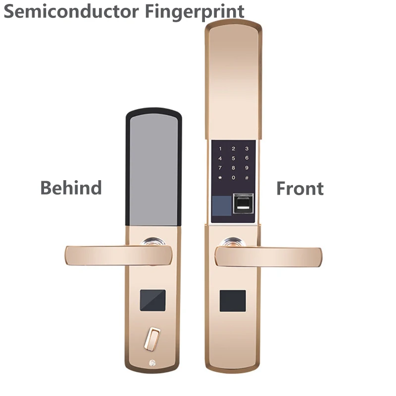 Semiconductor Цинковый сплав Современный европейский стиль отпечатков пальцев умный дверной замок золотой замок безопасности Умный Цифровой безопасный WiFi App Lock - Цвет: Semiconductor