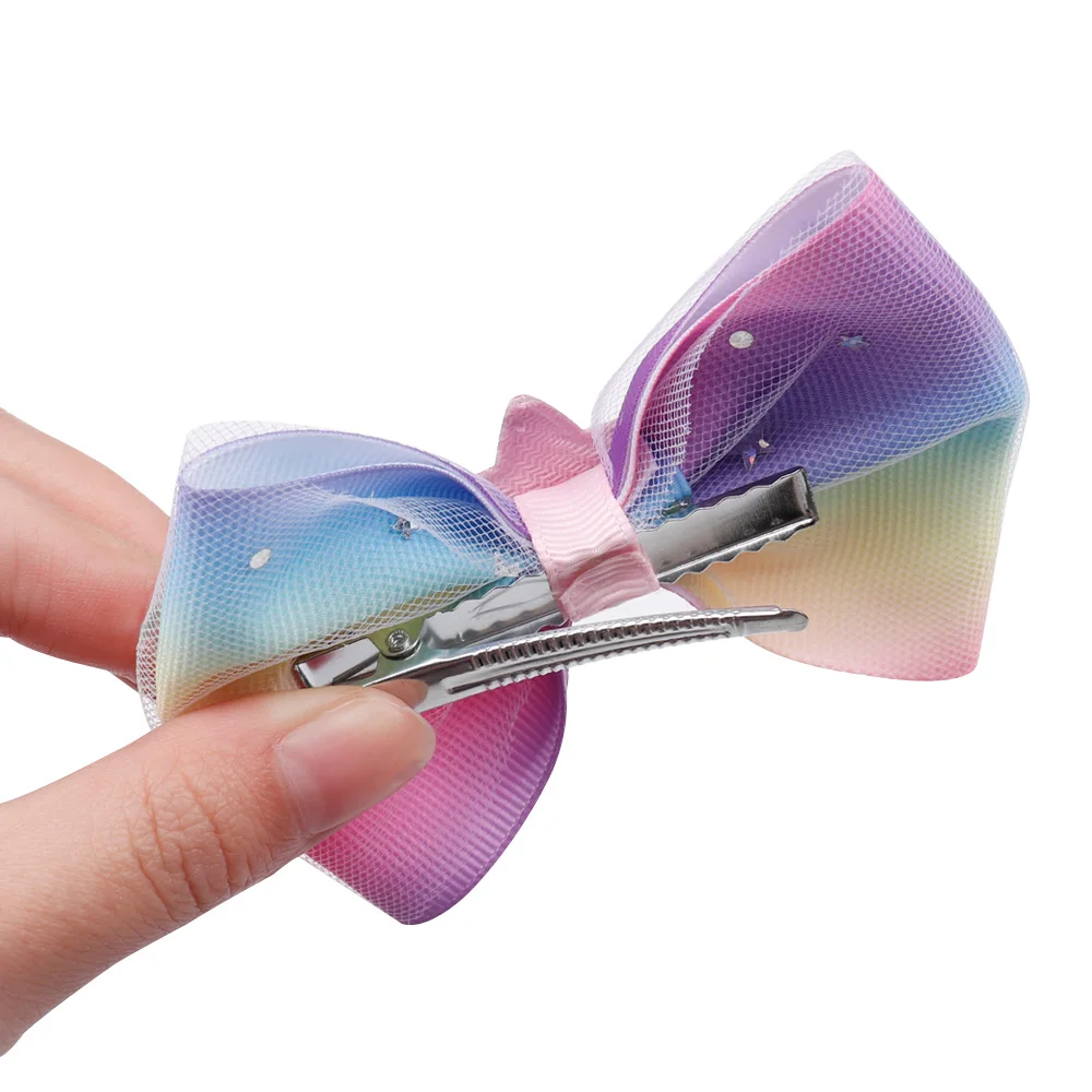 Аксессуары для волос IBOWS 4 дюйма бант карамельных цветов радужные мини заколки