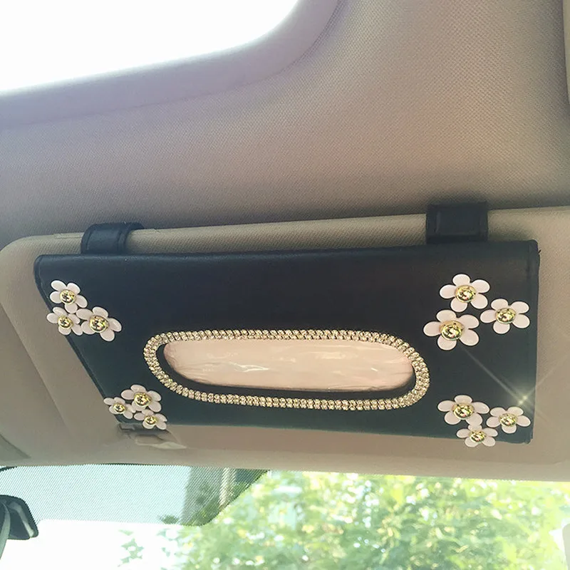 Алмазная Маленькая ромашка автомобиль солнцезащитный козырек подвесная коробка