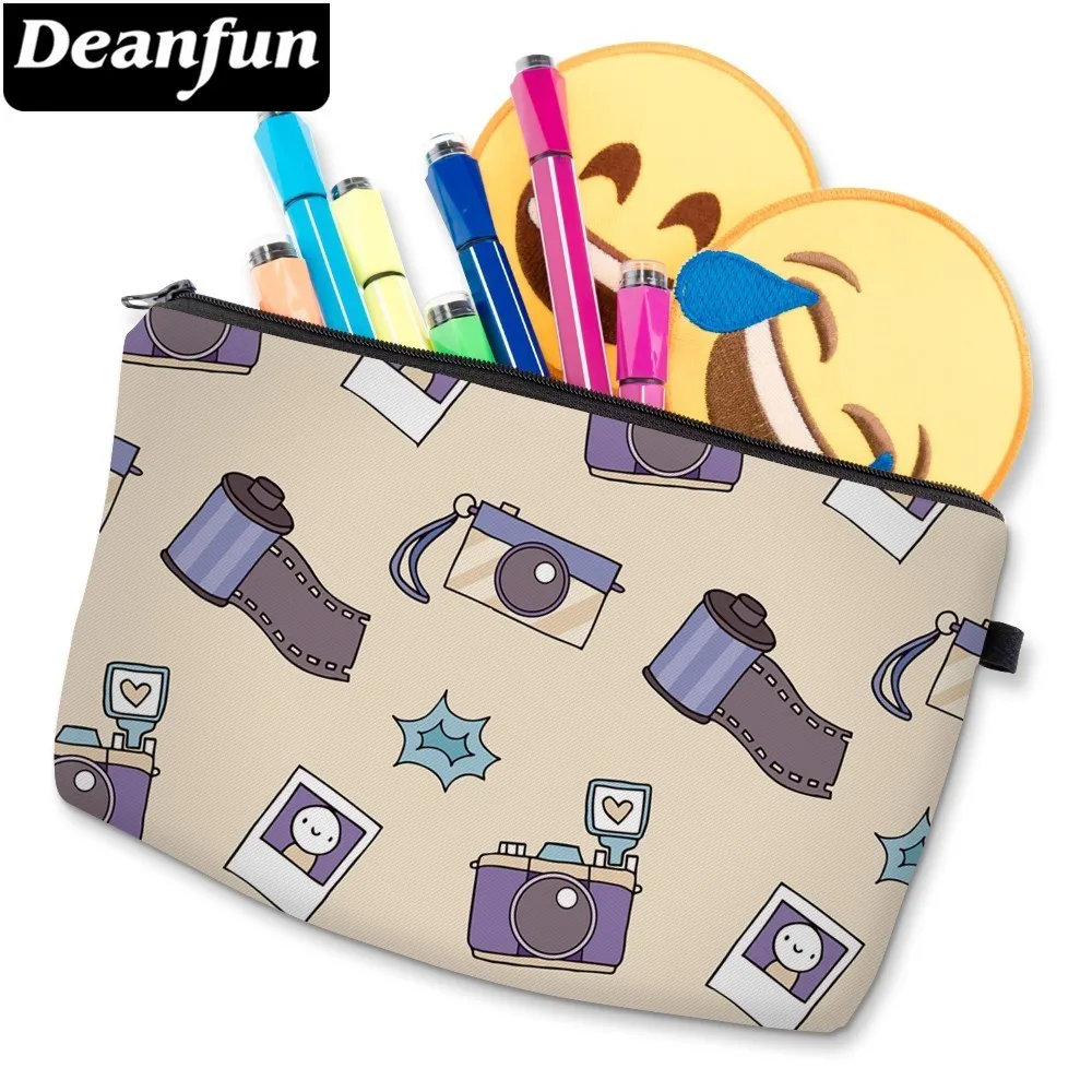 Deanfun 3D печатных косметички Камера узор на молнии Для женщин первой необходимости