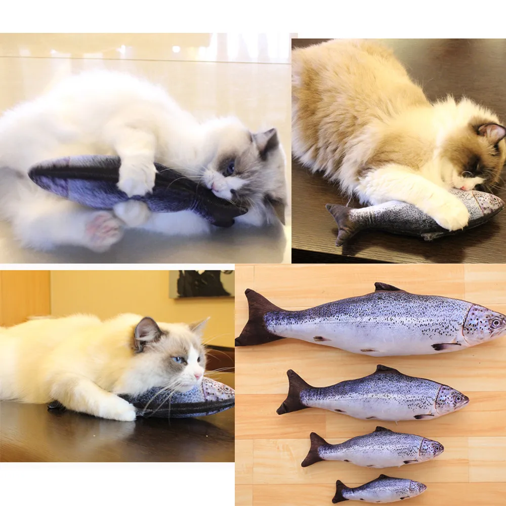 Кошка ToysPet кошка котенок Жевательная игрушки набивная рыба мята животное