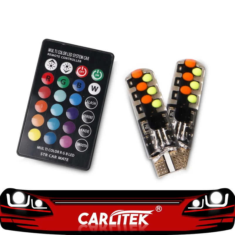 CARLitek Led T10 W5W RGB 194 168 с дистанционным управлением Canbus Автомобильная сигнальная