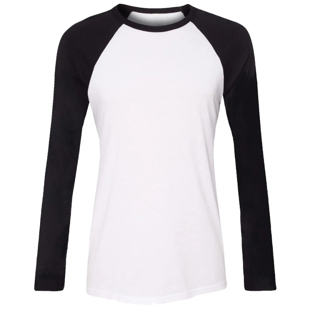 

iDzn Brand Clothing New Fashion Summer Casual Womens T-shirts Lady Black Red Girl's Raglan Long Sleeve o-neck T-shirt Tops S-2XL
