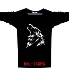 Мужская футболка с длинным рукавом, большой размер 5XL 6XL 7XL 8XL, черная, серая, синяя, с принтом в виде головы волка, на осень и зиму