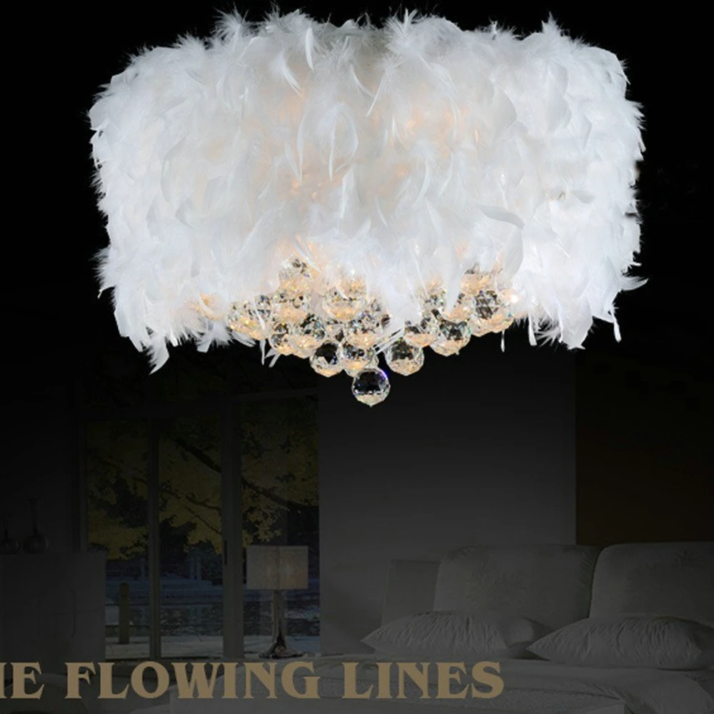 Разноцветный подвесной светильник в виде пера хрустасветильник лампа для