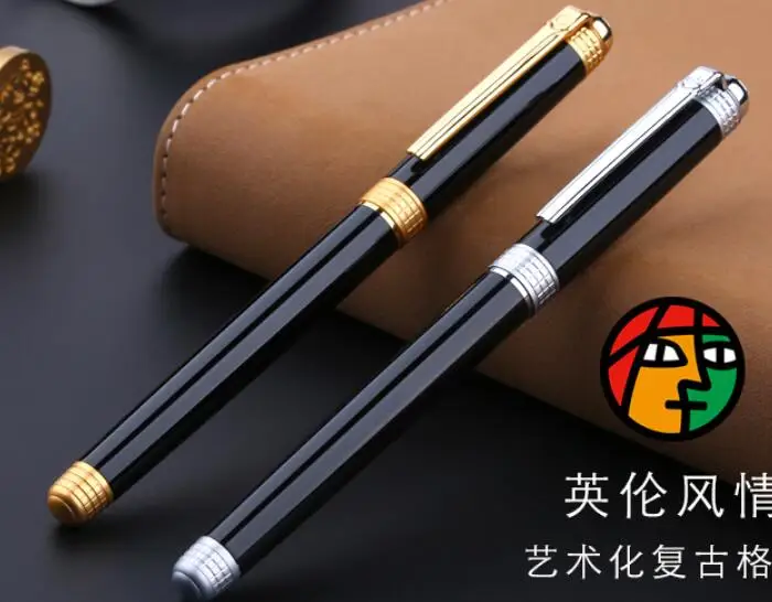 Ручка перьевая металлическая с золотым зажимом 0 5 мм|fine nib|pen fine nibfountain pen nib |