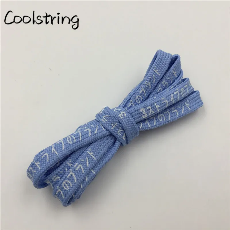 Coolstring, стильные, премиум, 7 мм, плоские, с принтом, японские, Катакана, с буквами, шнурки, красивые, модные, цветные, шнурки для шнурков