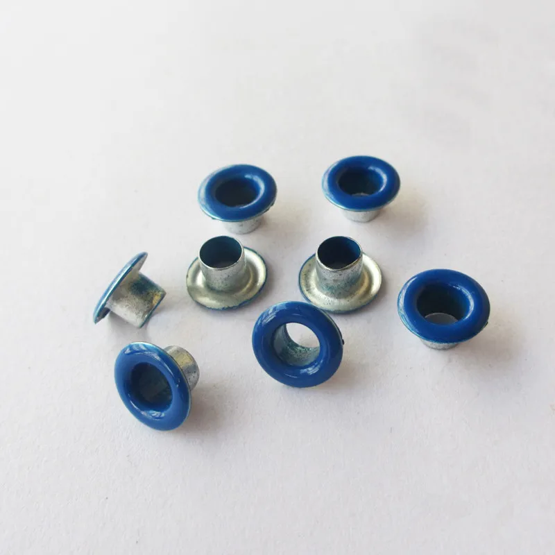 blue XUNZHE DIY материалы 50 шт. 3,5 мм втулки заклепки+ 4 см инструмент для пробивания Пуговицы Разноцветные пряжки шнурки глаз металлические отверстия ушко - Цвет: blue