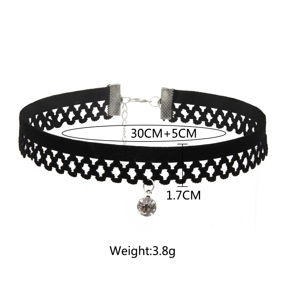 Ожерелья для женщин широкое Белое и черное кружевное ожерелье чокер Женская