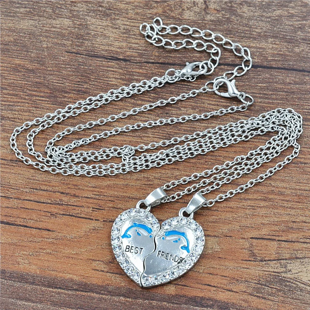Модные сердце кристалл кулон ожерелье пару любовь навсегда Свадьба нержавеющей