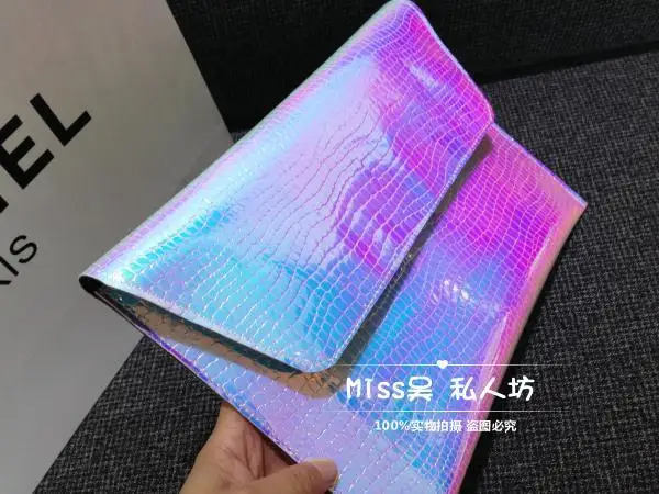 

Fashion New Women Hologram Clutch Bag Luxury Crocodile Grain Lady Handbag Evening Handbag