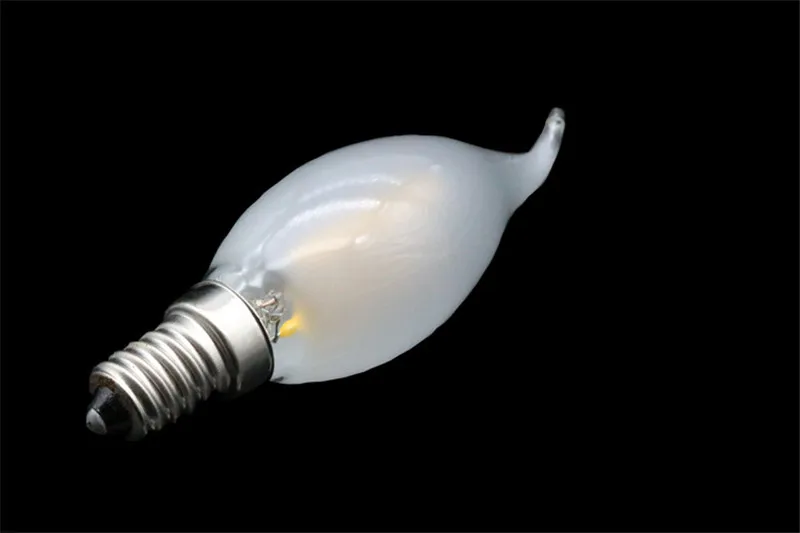 100 PCS Dimmable 2 Вт, 4 Вт, 6 Вт, светодиодный E14 E27 E12 лампы 220 V Светодиодный лампа-свеча с нитью накаливания Ретро Эдисон прозрачный стеклянный светодиодный светильник холодного/теплый белый