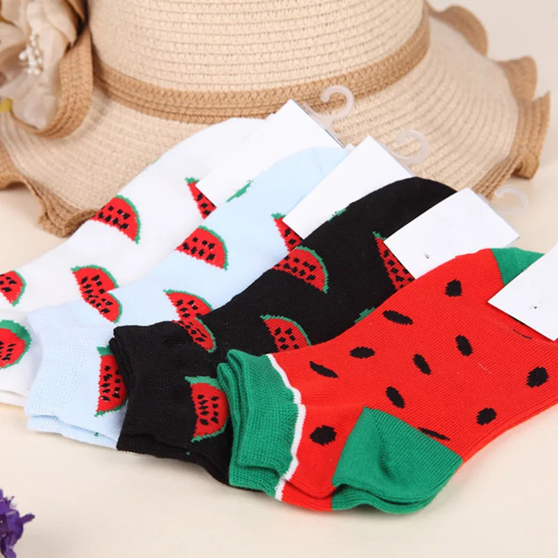 [EIOISAPRA] повседневные короткие носки с фруктами арбузом клубникой вишней модные