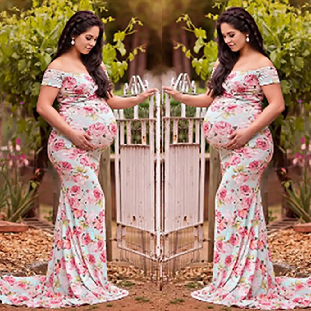Лето 2018 новый стиль модные длинные платья для беременных женщин платье