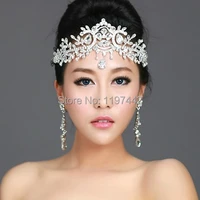 2021 hot sale bridal hairbands crystal headbands women hair jewelry wedding accessories crystal tiaras and crowns head chain