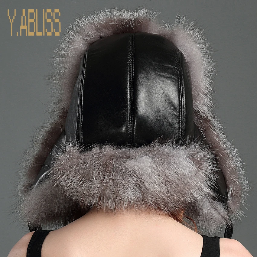 Унисекс всего Фокс Мех животных шапка ушанка пушистый Шапки ушанки для женщин с