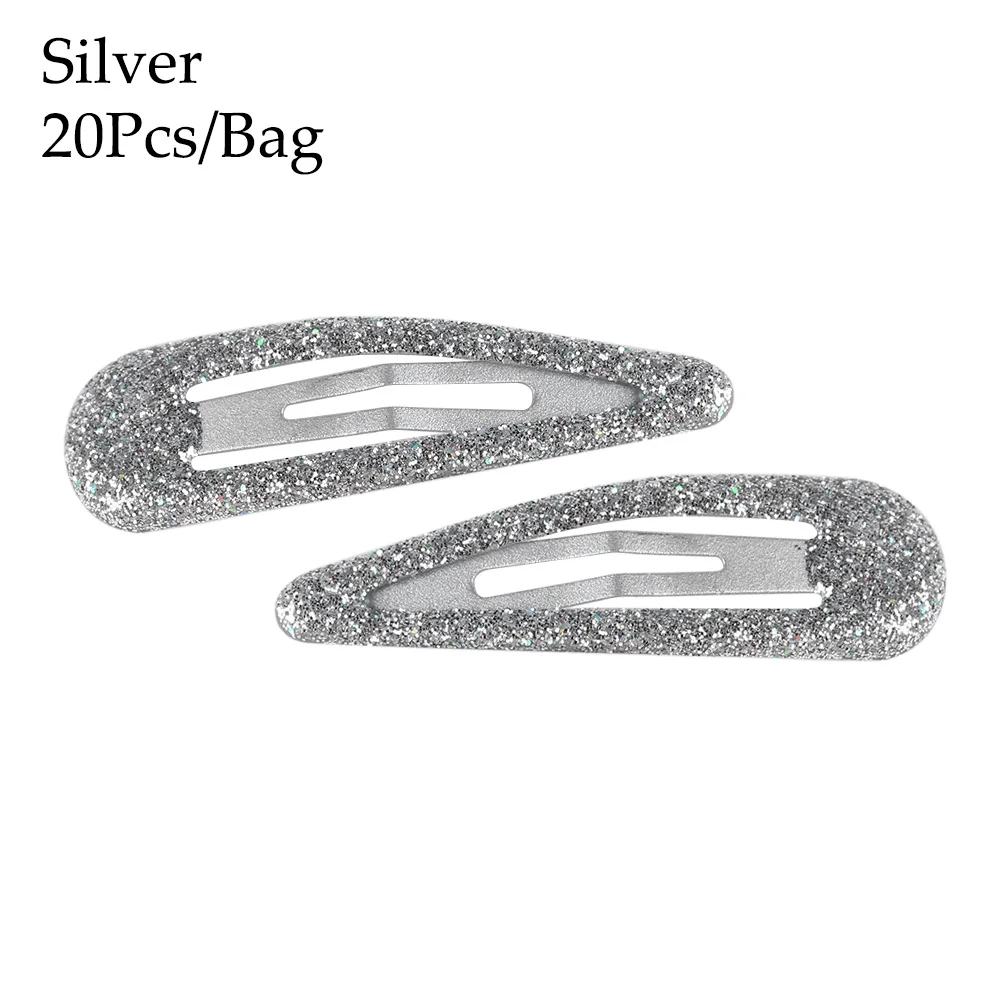 Silver 20 шт./компл. Для женщин Симпатичные металлический блеск шпильки оснастки заколки невидимки для волос для маленьких девочек заколки Головные уборы Инструменты для укладки волос аксессуары - Цвет: Silver