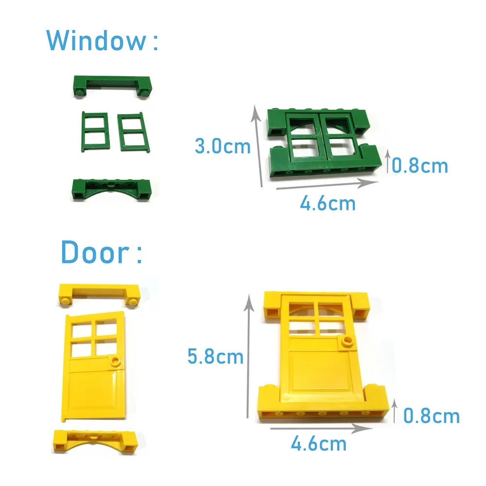Конструктор сделай сам фигурки кирпичи дверь или окно развивающие креативные