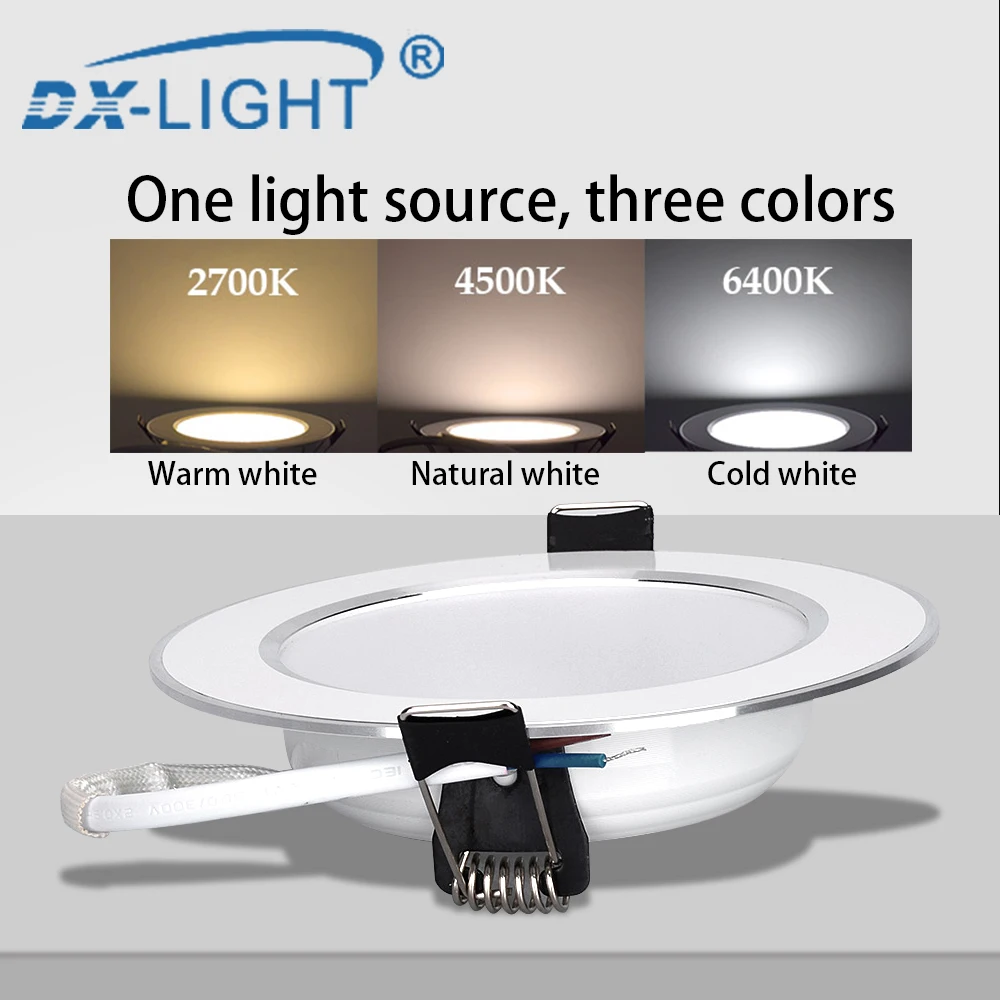 Круглая Встраиваемая Светодиодная лампа направленного света 5 Вт 9 12 15 220 ~ 240 В