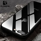 Floveme Новый Закаленное Стекло чехол для iPhone X 10 7 6 6S Роскошные ультра тонкий Ясно Мягкий силиконовый край чехол для iphone 8 7 плюс Чехол чехол на айфон 6 6s чехол на айфон 7