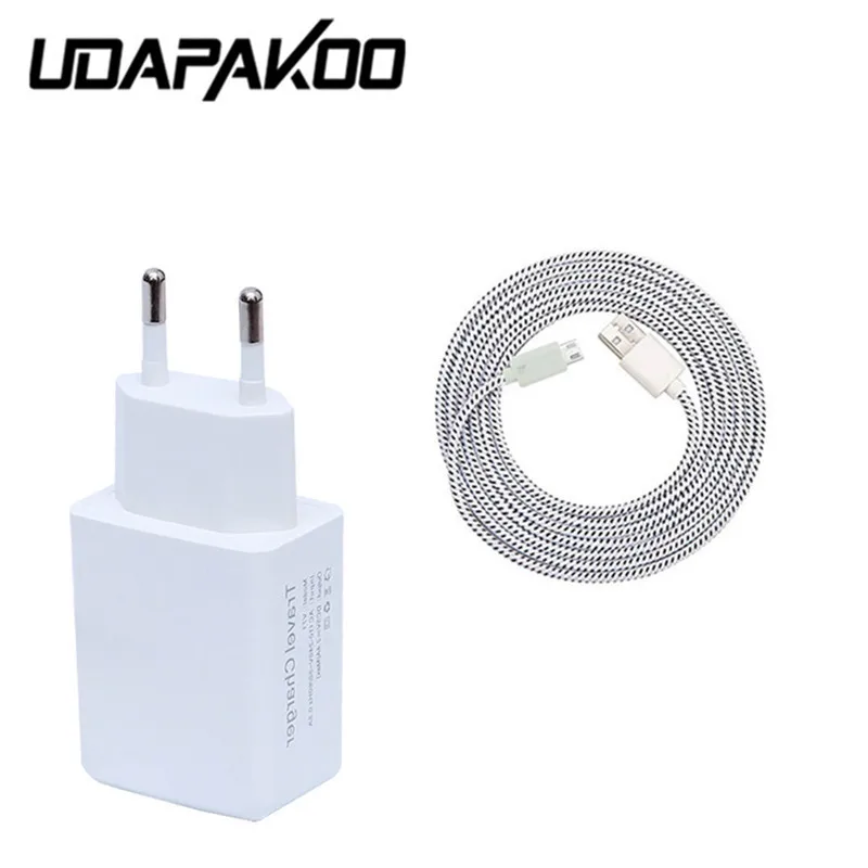 Нейлоновое micro usb зарядное устройство 2 м 5 В А адаптер для ЕС/США Android телефон Samsung A6