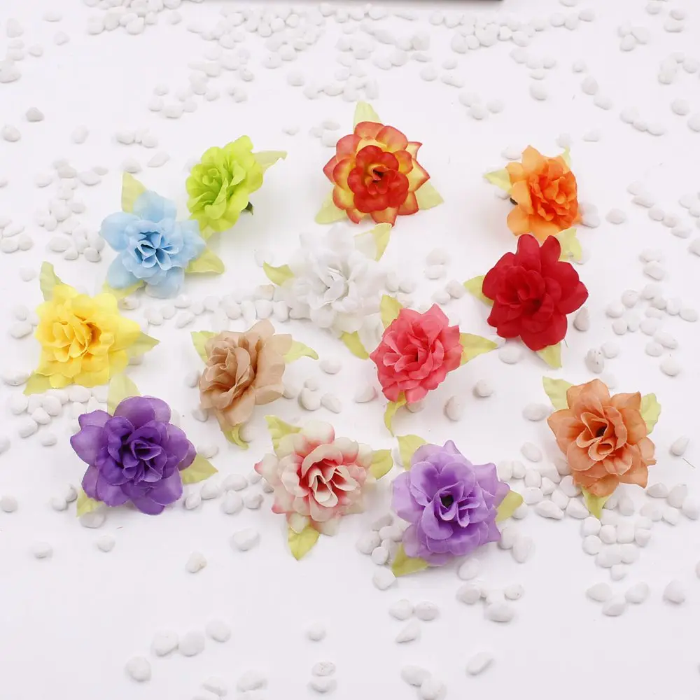 5 шт./лот см искусственный шелк роза голова Свадебная вечеринка DIY ВЕНОК