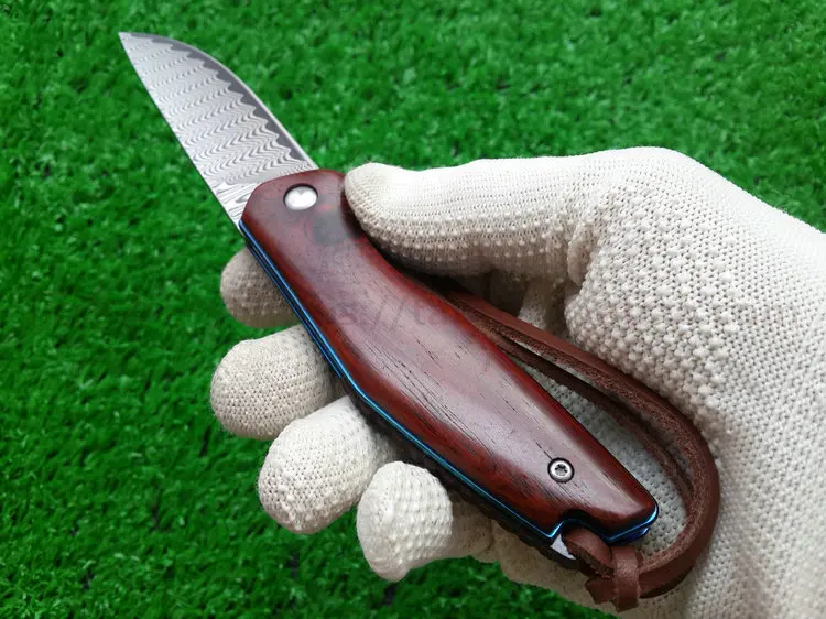 Дамасский стальной складной нож для очистки Коллекционные ножи|folding paring knife|paring