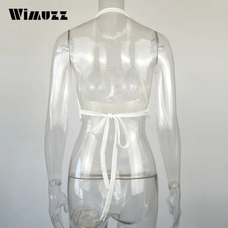 Wimuzz Chic Кружева Bralette Культур Топ Лето Женщины Белый Сексуальное Короткое Крючком
