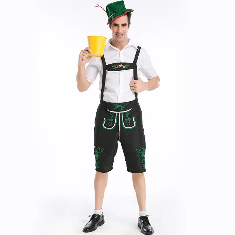 men costume Пара немецких пива Okotoberfest баварские ледерхозен взрослых костюмы на Хэллоуин Необычные Вечерние платья наряд для мужчин/женщин - Цвет: men costume