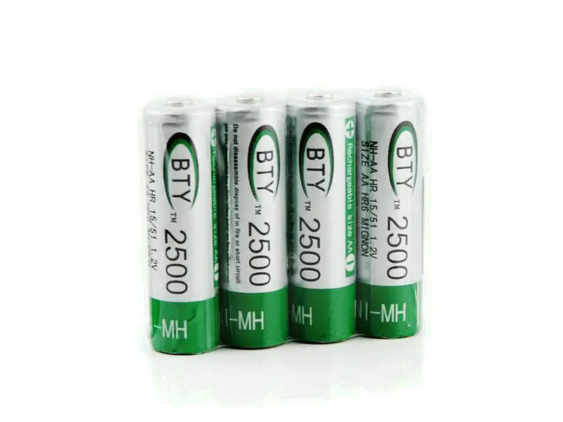 BTY 4 * AA 1 2 V 2500mAh перезаряжаемая Ni-MH батарея | Электроника