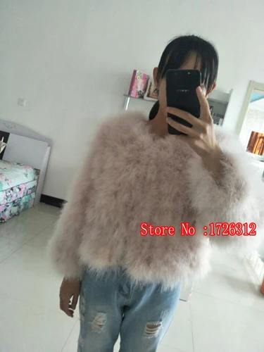 pink2 Новинка, женское короткое пальто с натуральным турецким пером, настоящая Страусиная перышка, Весенняя Осенняя зимняя куртка, женская верхняя одежда с перьями - Цвет: pink2