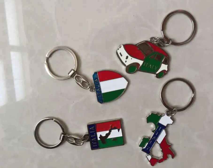 1 шт. образец автомобиля Стайлинг брелок Италия итальянский флаг такси для ключей