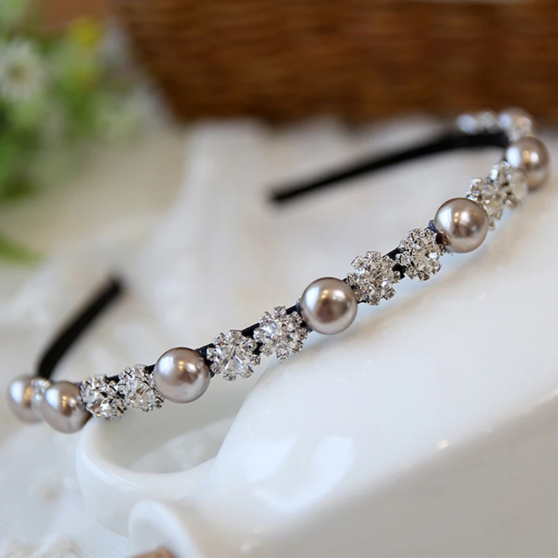 Роскошные Винтажные Украшения для волос с жемчугом кристаллами бисером Корона