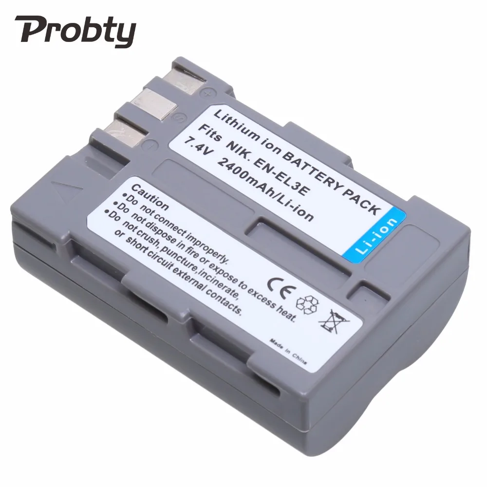 Аккумуляторная батарея Probty 2 шт 7 4 В 2400 мАч для камеры Nikon D70 D70S D80 D90 D100 D200 D300 D300S D700 |