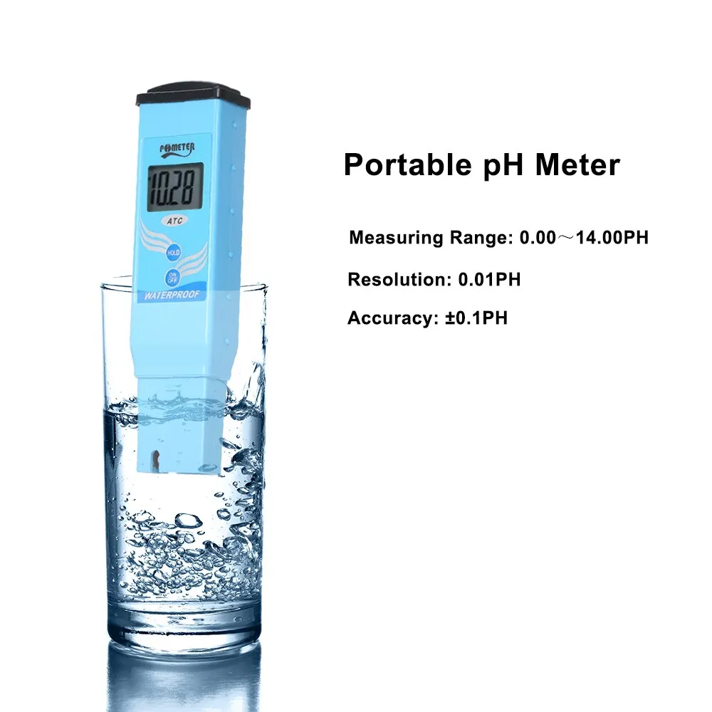 

Portable Digital LCD pH Meter with Automatic Temparature Compensation Waterproof High Accuracy pH Tester Water Quality Tester