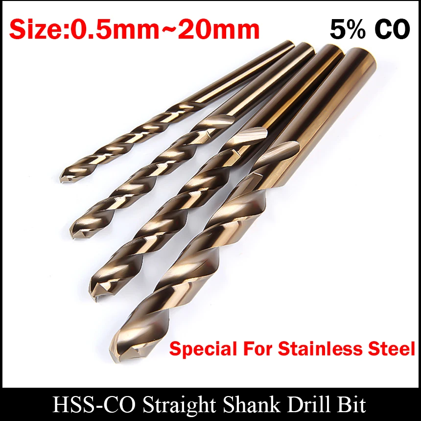 

13.1mm 13.2mm 13.3mm 13.4mm 13.5mm Stainless Steel High Speed Steel HSS CO HSS-CO Fully Ground Straight Shank Twist Drill Bit