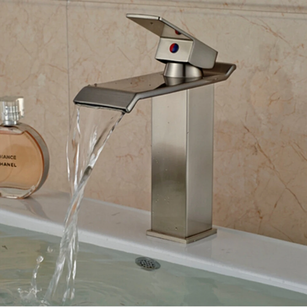 Новое поступление никелевый Матовый Твердый латунный кран для ванной раковины