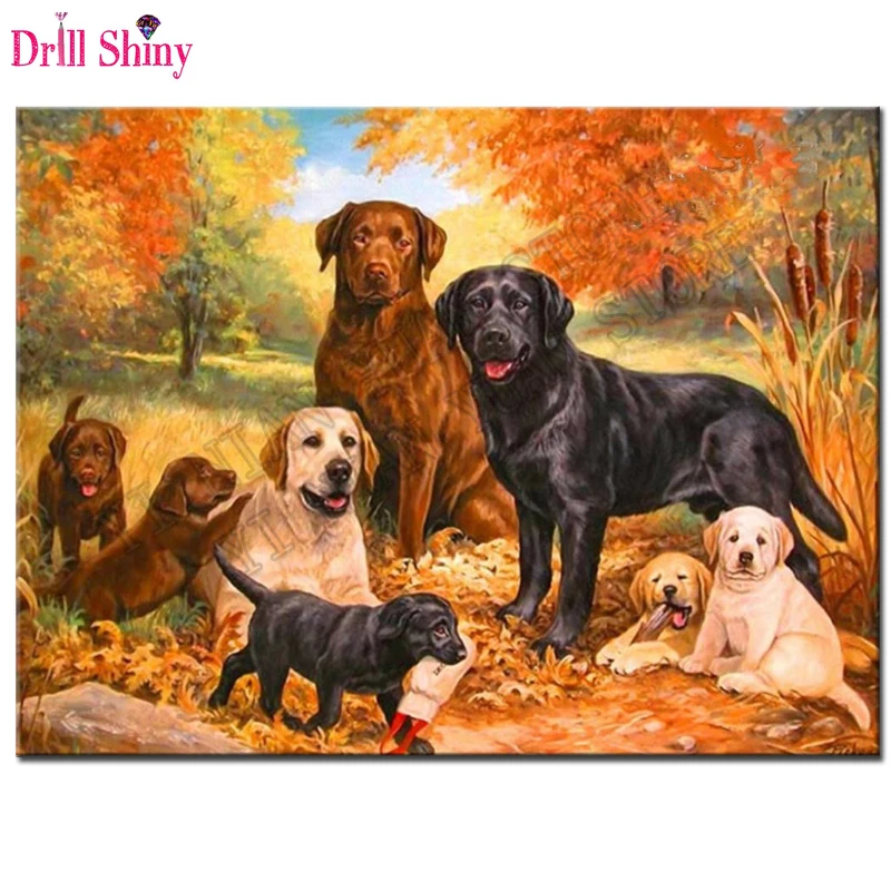 Алмазная 5D Вышивка сделай сам с собакой полная квадратная алмазная живопись
