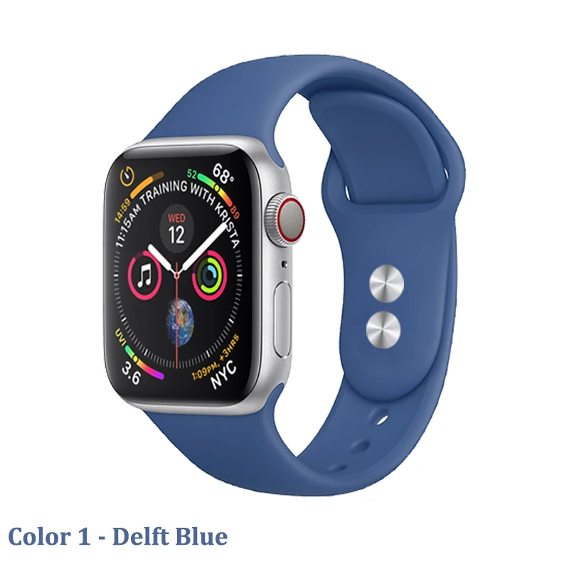 Спорт Силиконовый ремешок для Корреа Apple watch группа 4 44 мм 40 iwatch 3 2 42mm 38 браслет pulseira