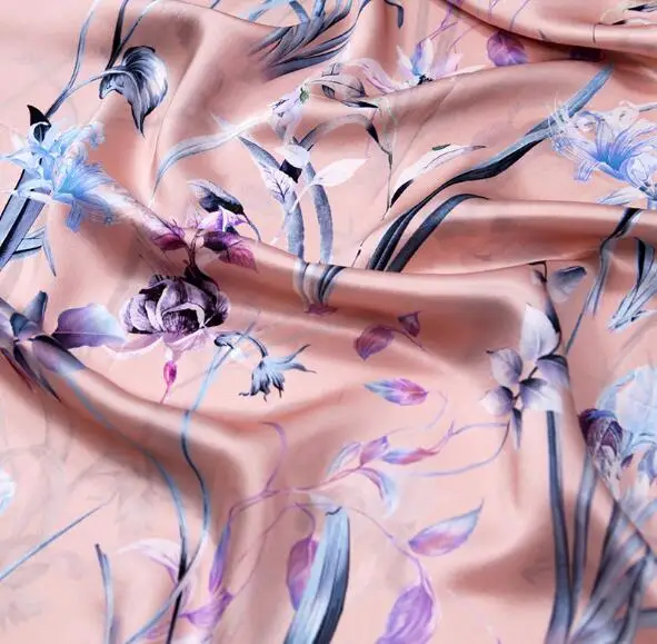 

New in women silk flower print long scarf high quality