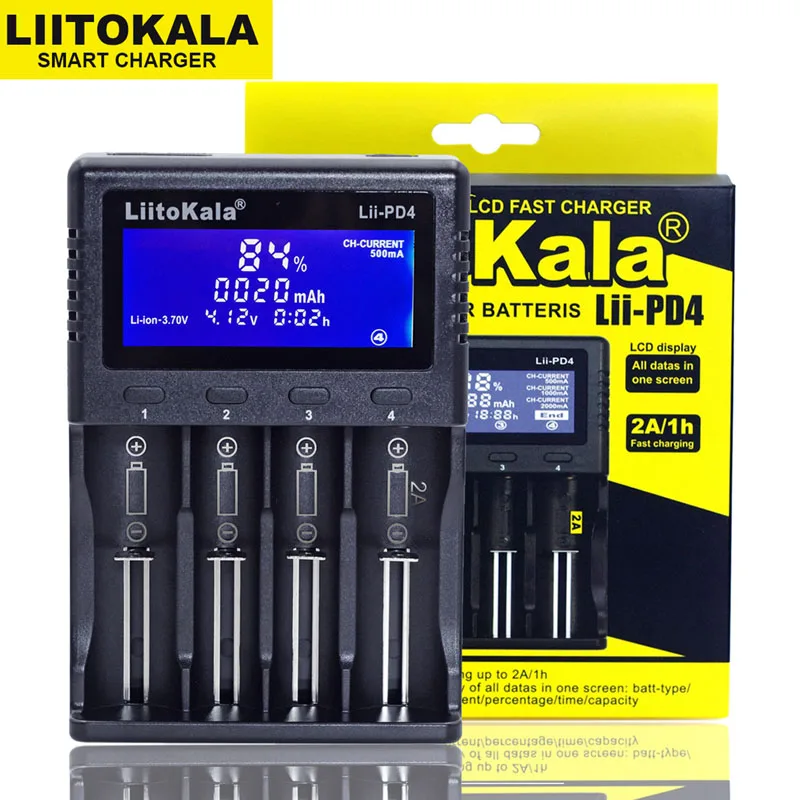 Зарядное устройство LiitoKala Lii 500 PD4 PL4 402 S1 S2 для зарядки литиевых и NiMH батарей 202 18650